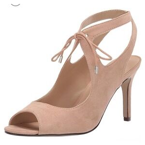 Unisa Women's Heels Peep Toe Slingback Tie Up Stiletto Dress‎ Shoes Beige 9.5M